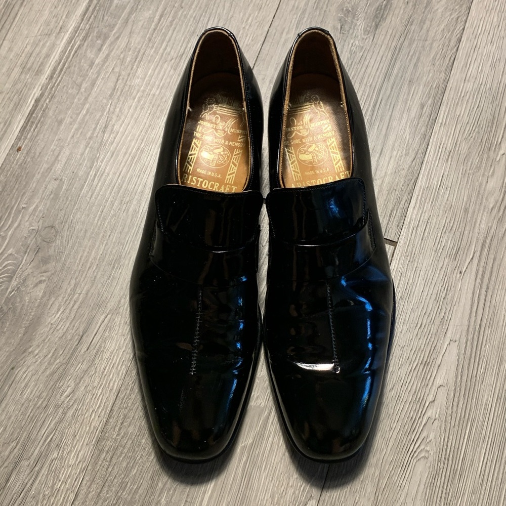 Johnston & Murphy Aristocrat Black Patent Leather  intake Slip On Loafers size 9